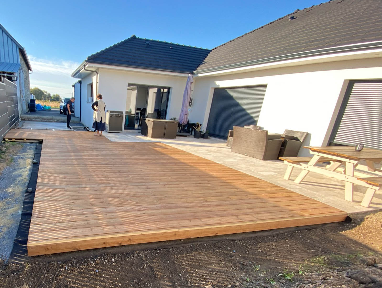 Pose de terrasse en bois